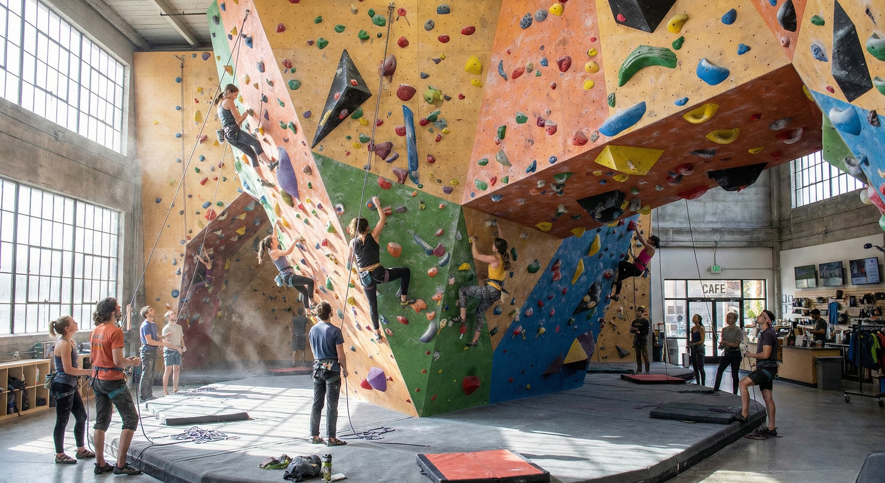 Climbing wall installation