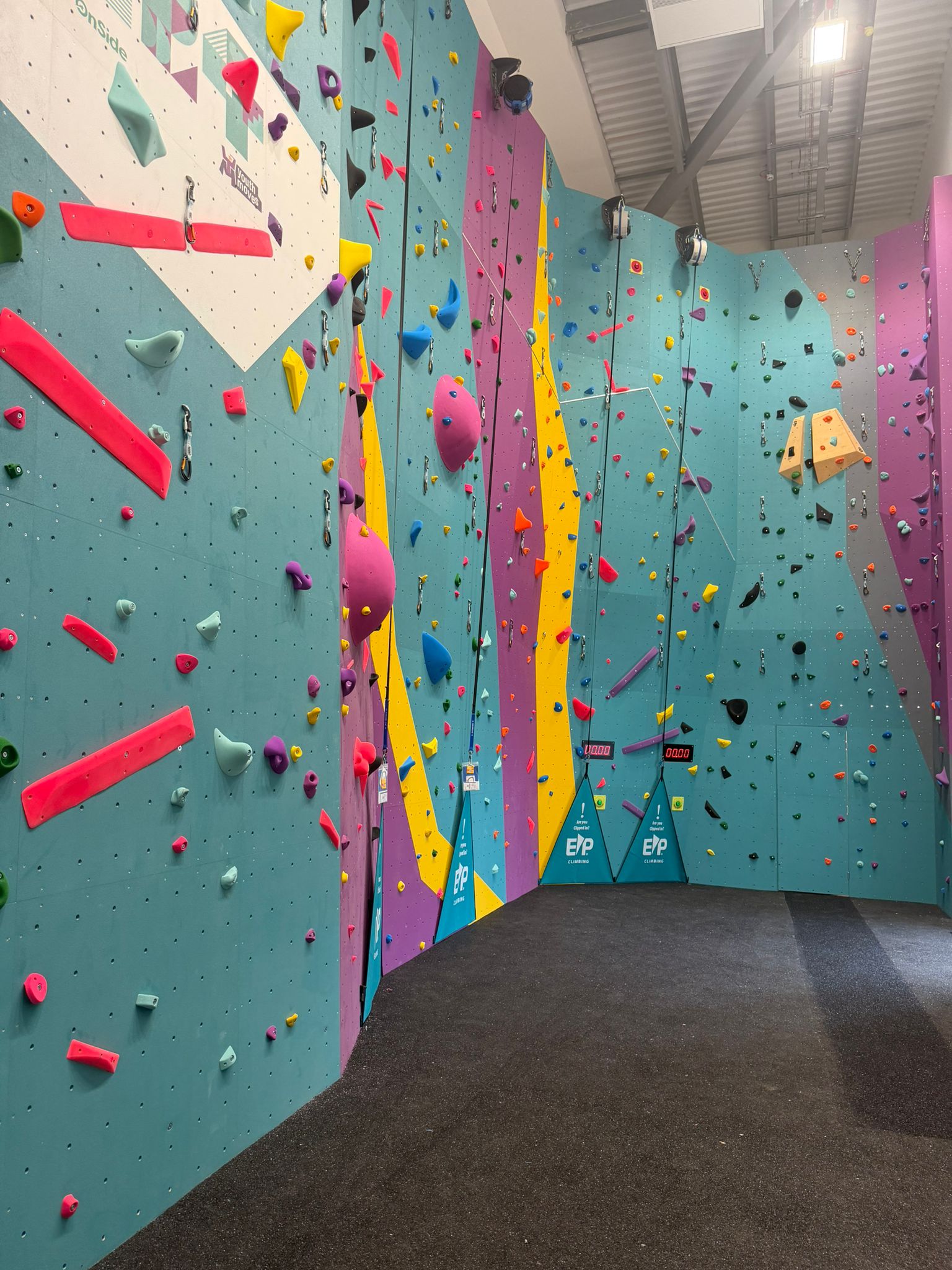 Climbing wall at XYZ Gym