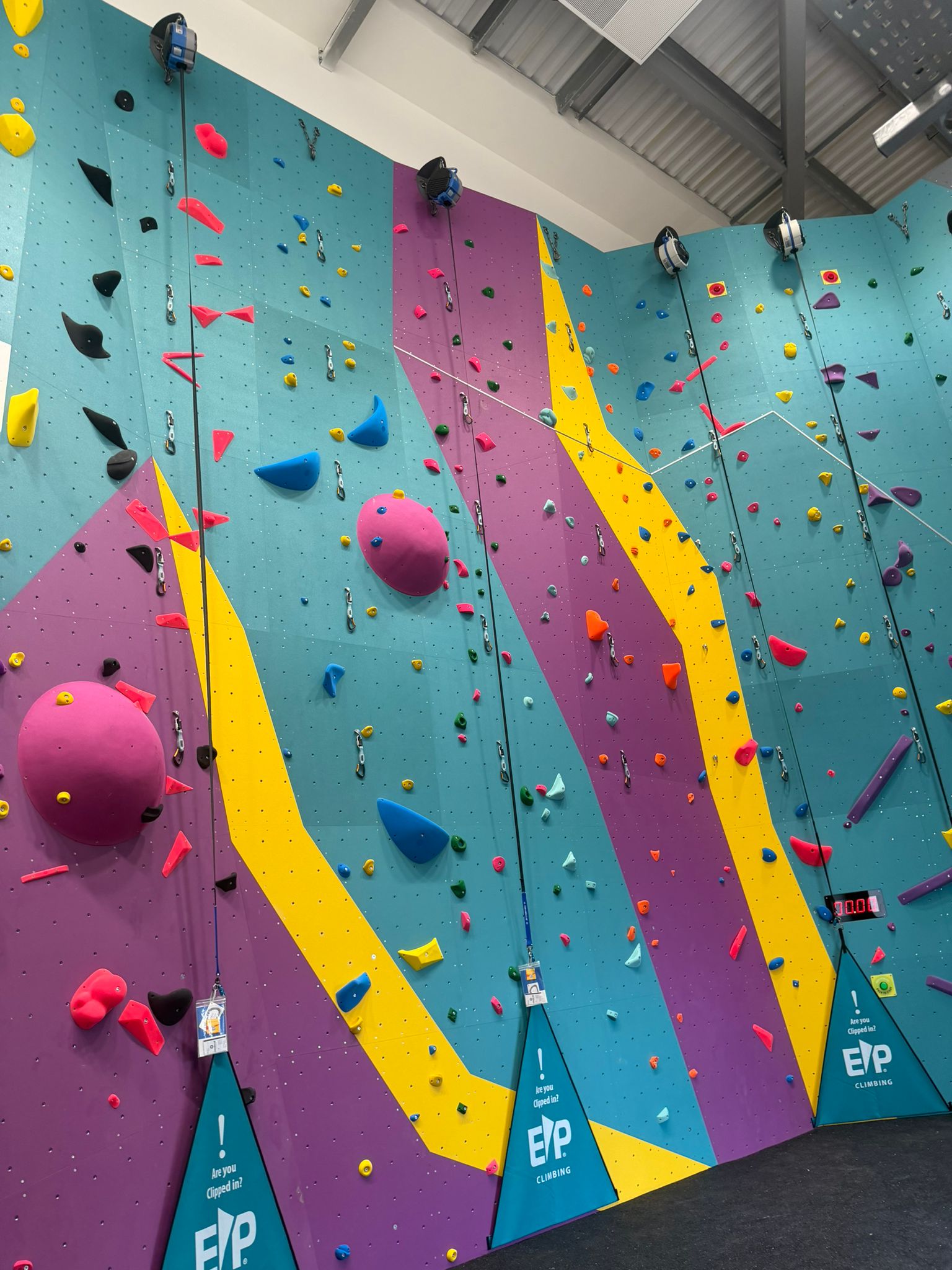 Climbing wall at XYZ Gym