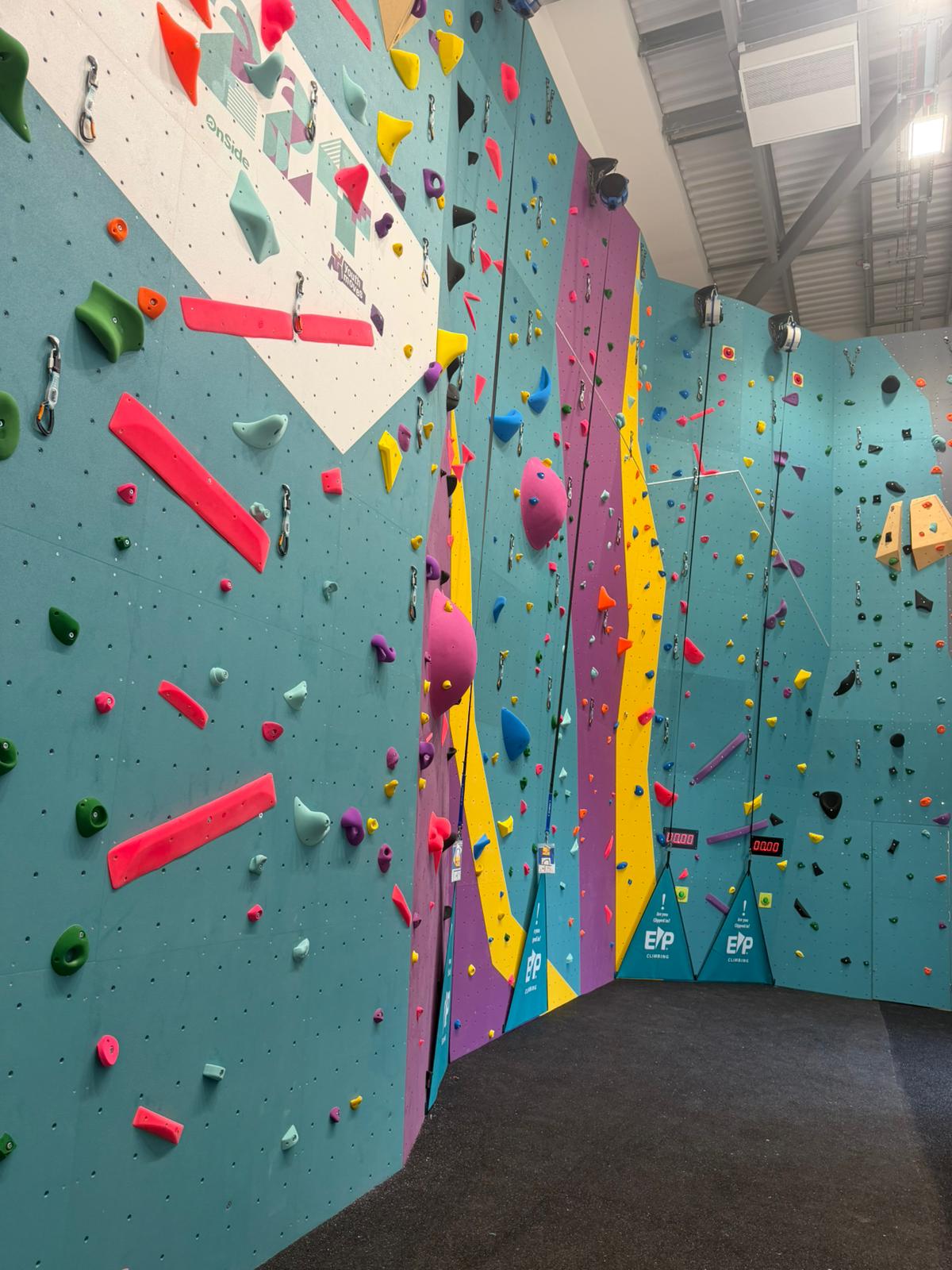 Climbing wall at XYZ Gym