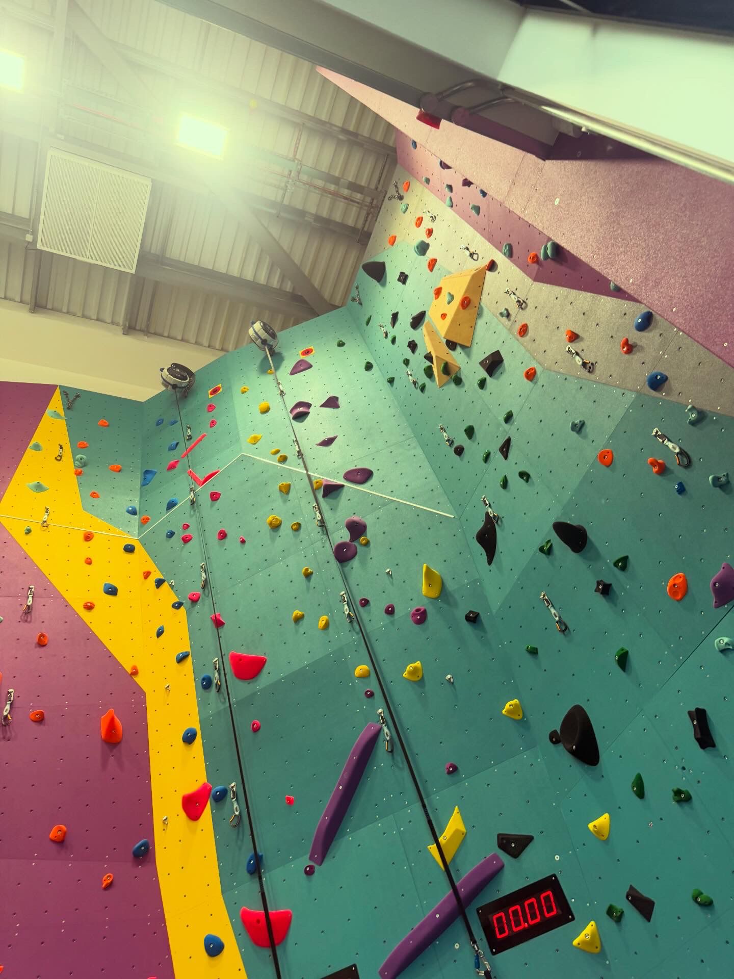 Climbing wall at XYZ Gym