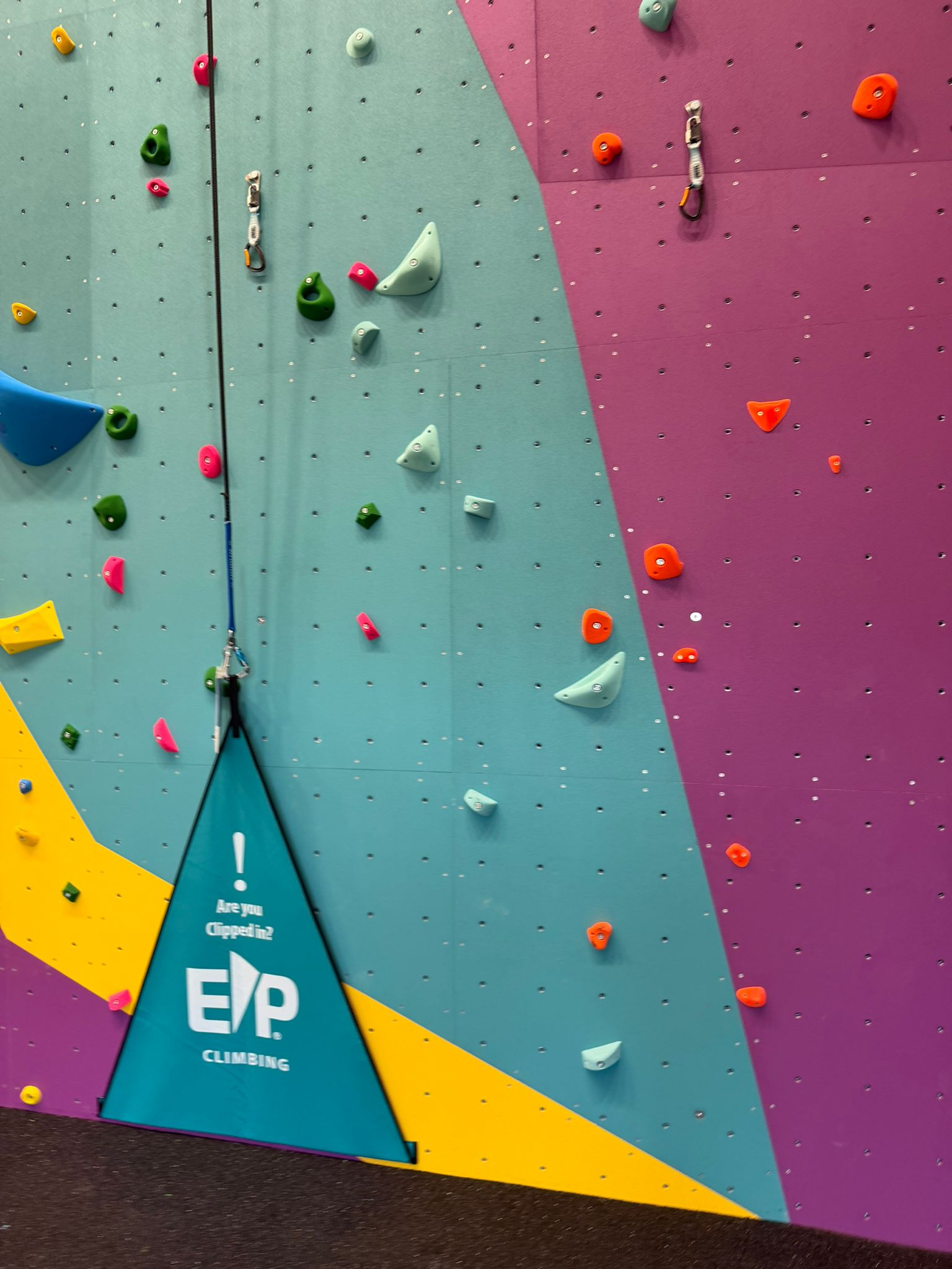Climbing wall at XYZ Gym