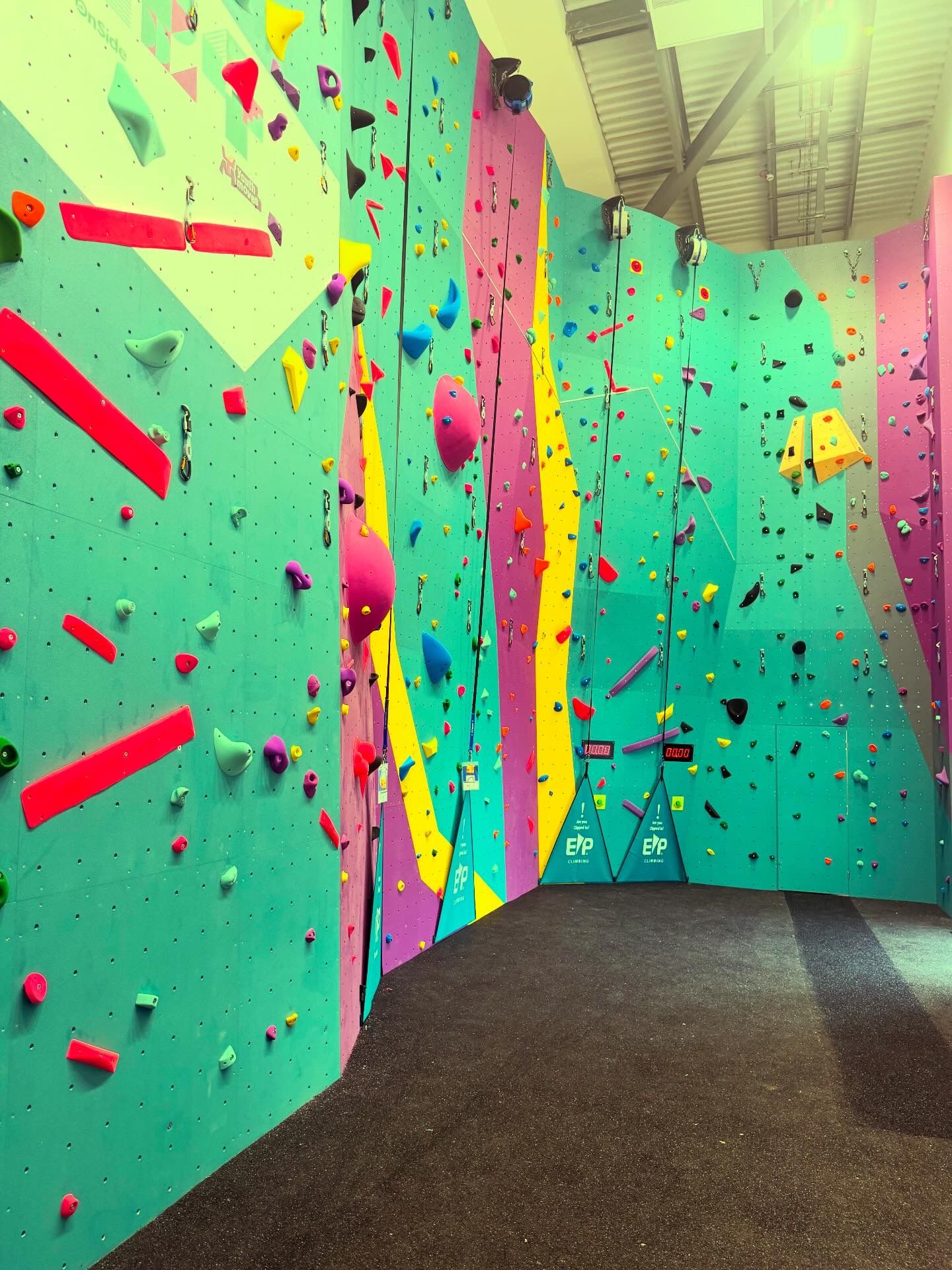 Climbing wall at XYZ Gym